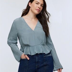 NWT Madewell Bell-Sleeve Wrap Top. BRAND NEW WITH TAGS